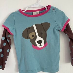 Mini Boden Dog Polka Dot Long sleeve Shirt
